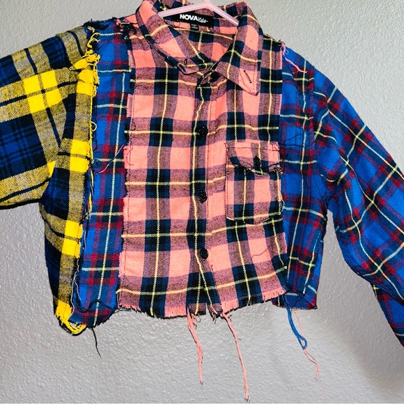 Fashion nova kids flannel crop top - Picture 2 of 5